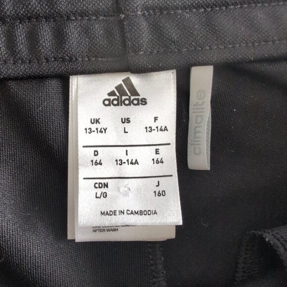 Adidas x Olympics Youth Track Pants Black Red Stripes Drawstring, Large (13-14Y) - Picture 7 of 11